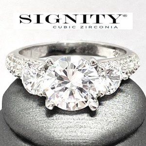 925 Sterling Silver, Signity Diamond CZ Ring